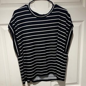 Bobeau Black and White Striped Women's Top